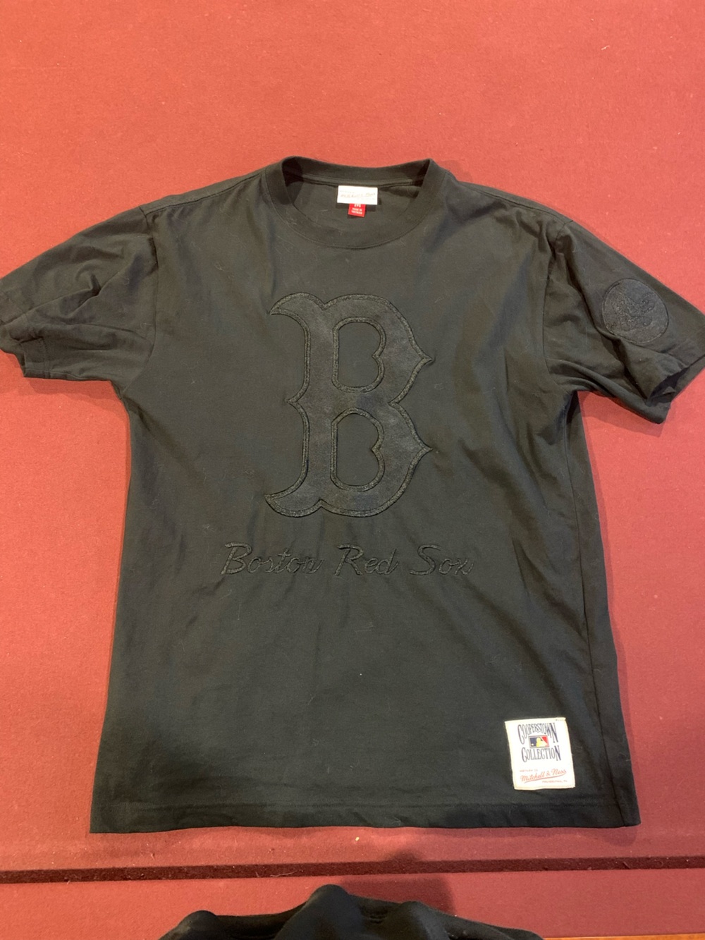 Mitchell & Ness Black Boston Red Sox Embroidered Logo T-Shirt